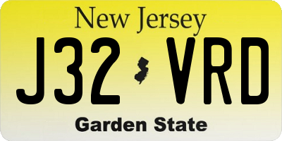 NJ license plate J32VRD