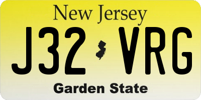 NJ license plate J32VRG