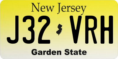 NJ license plate J32VRH