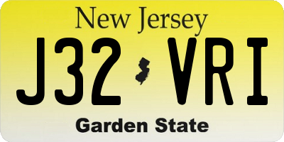 NJ license plate J32VRI