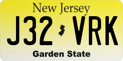 NJ license plate J32VRK