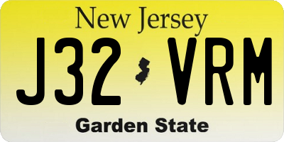 NJ license plate J32VRM