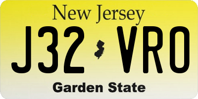 NJ license plate J32VRO