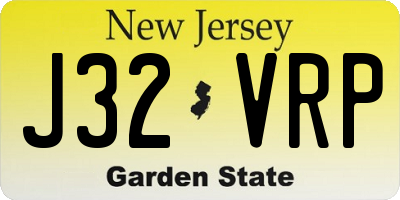 NJ license plate J32VRP