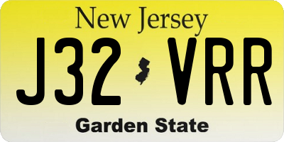 NJ license plate J32VRR