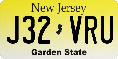 NJ license plate J32VRU