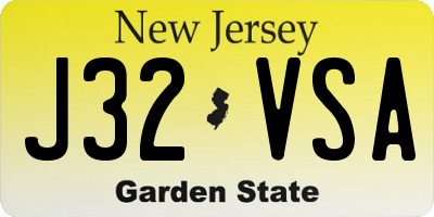 NJ license plate J32VSA