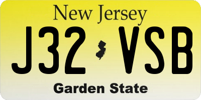 NJ license plate J32VSB