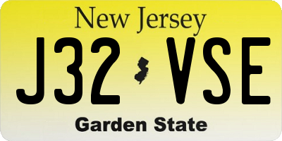 NJ license plate J32VSE