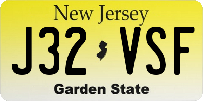 NJ license plate J32VSF