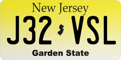 NJ license plate J32VSL