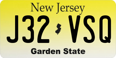 NJ license plate J32VSQ