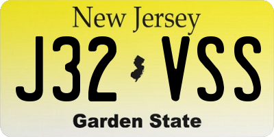 NJ license plate J32VSS