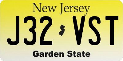 NJ license plate J32VST