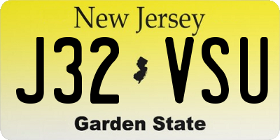 NJ license plate J32VSU