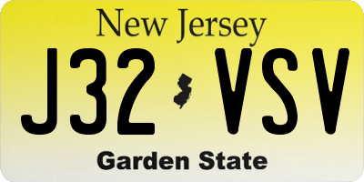 NJ license plate J32VSV