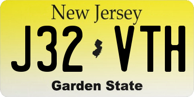 NJ license plate J32VTH