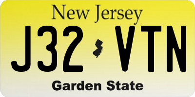 NJ license plate J32VTN