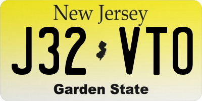 NJ license plate J32VTO