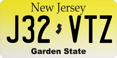 NJ license plate J32VTZ
