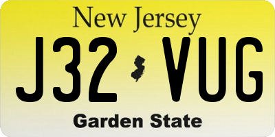 NJ license plate J32VUG