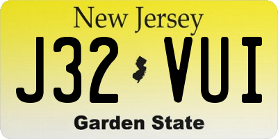 NJ license plate J32VUI