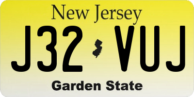 NJ license plate J32VUJ