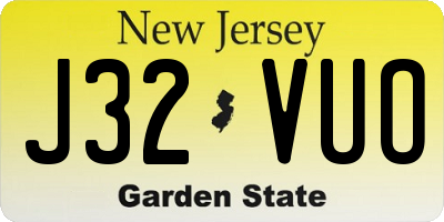 NJ license plate J32VUO