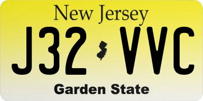 NJ license plate J32VVC