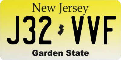 NJ license plate J32VVF