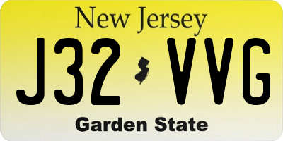 NJ license plate J32VVG