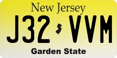 NJ license plate J32VVM