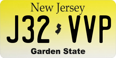 NJ license plate J32VVP