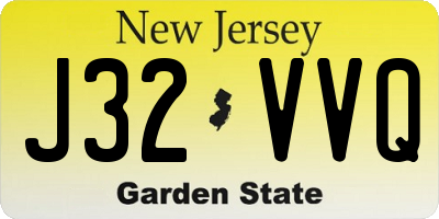 NJ license plate J32VVQ