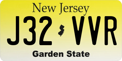 NJ license plate J32VVR
