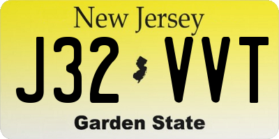 NJ license plate J32VVT