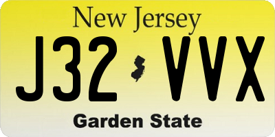 NJ license plate J32VVX