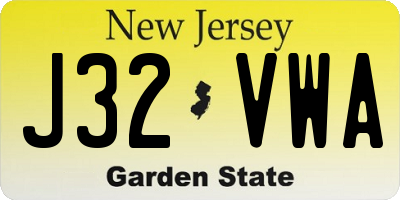 NJ license plate J32VWA