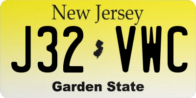 NJ license plate J32VWC