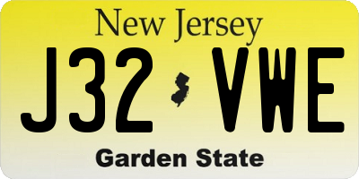 NJ license plate J32VWE
