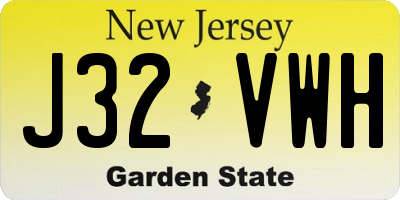 NJ license plate J32VWH