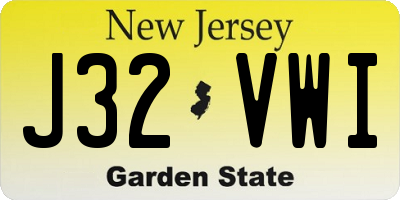 NJ license plate J32VWI