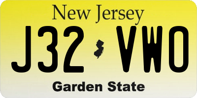 NJ license plate J32VWO