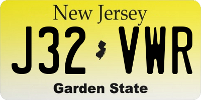 NJ license plate J32VWR