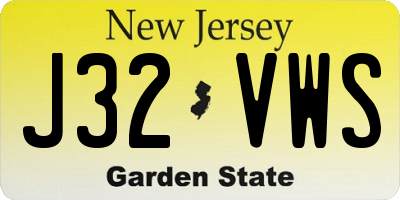 NJ license plate J32VWS