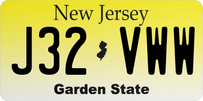 NJ license plate J32VWW
