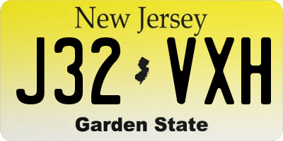 NJ license plate J32VXH