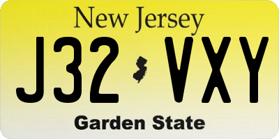 NJ license plate J32VXY