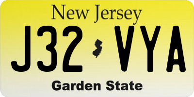 NJ license plate J32VYA