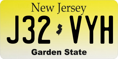 NJ license plate J32VYH